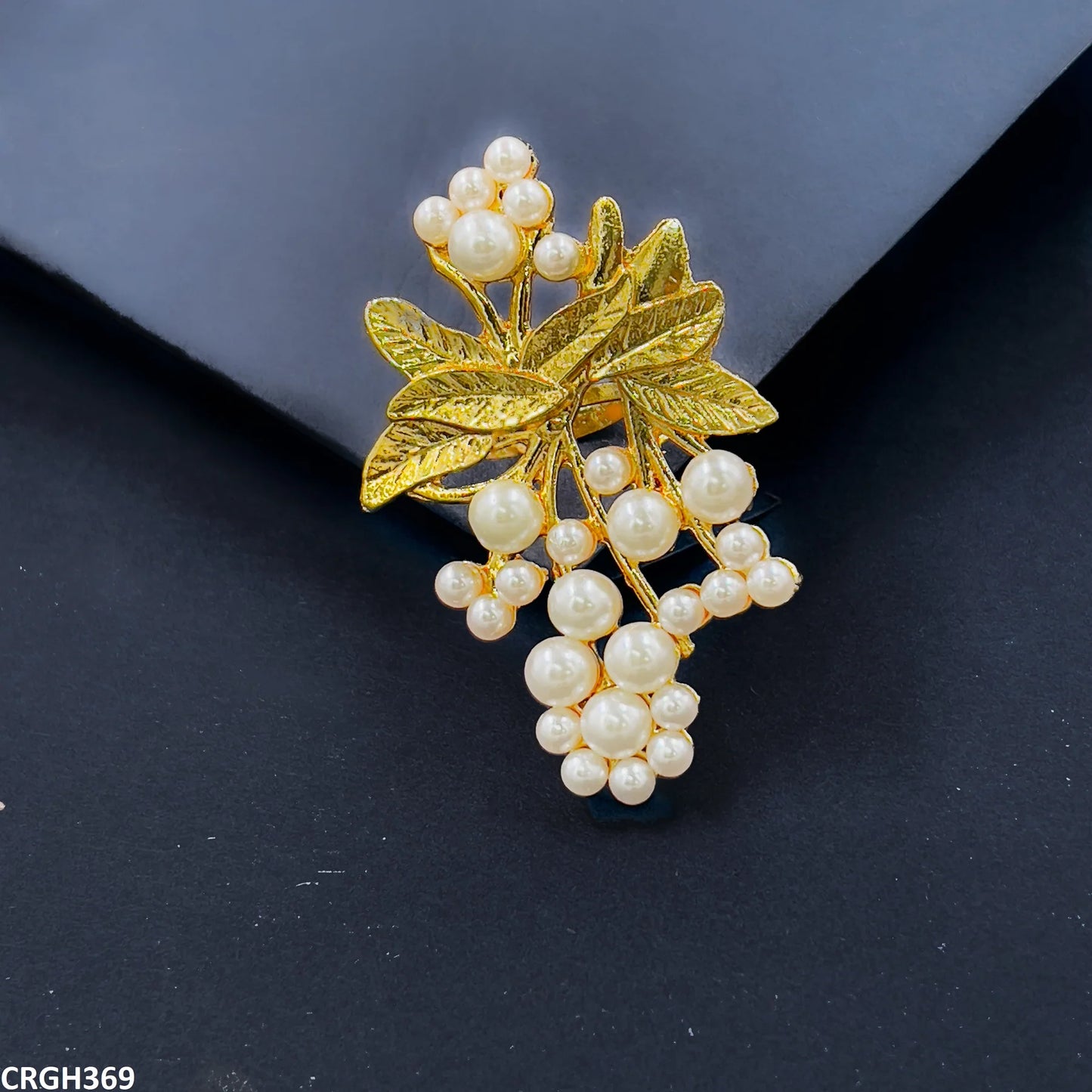 Leaf n Pearl Ring Adjustable