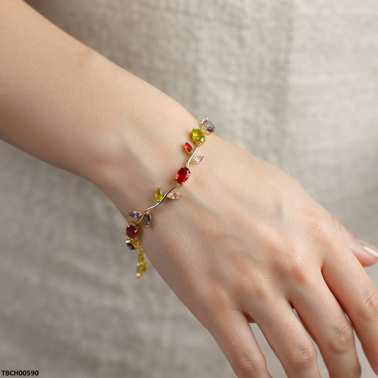 MSJ Tulip Leaf Multi Stone Bracelet