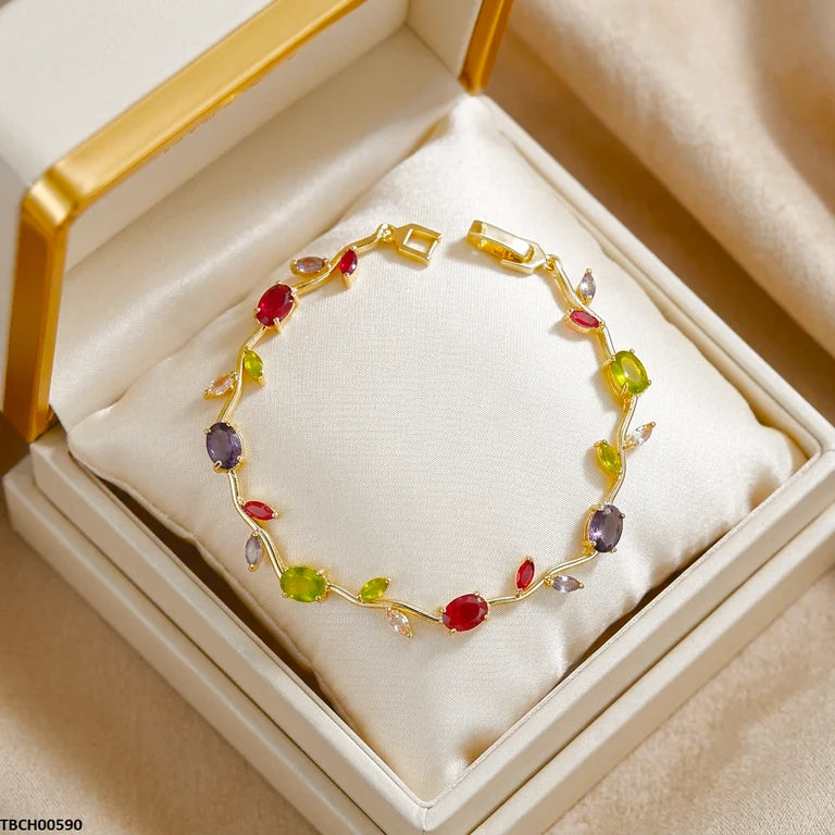MSJ Tulip Leaf Multi Stone Bracelet